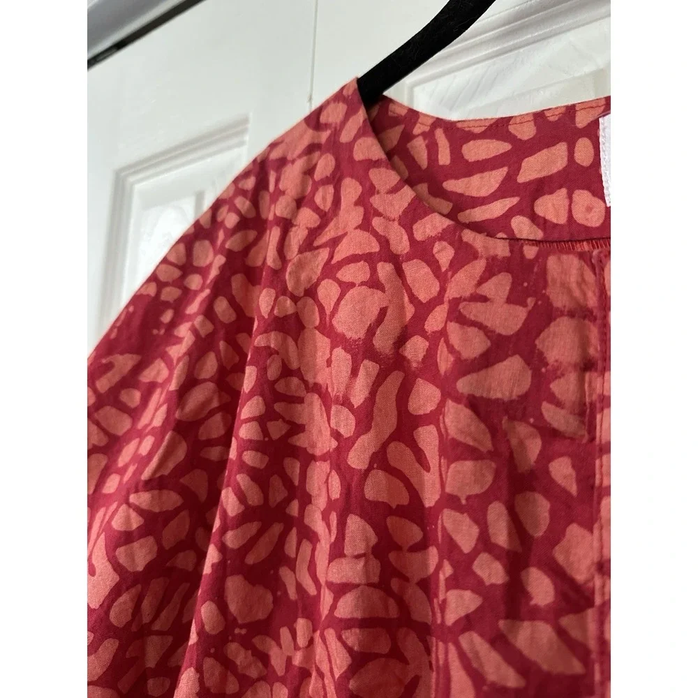 Anthropologie SIKA Red Mosaic Mini Dress Size 16W READ No Belt